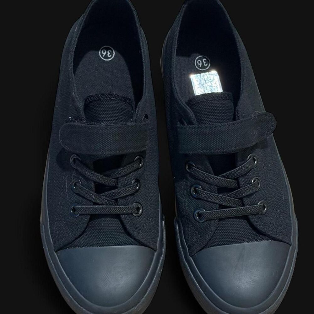 Black Sneakers with Velcro Straps size 4
